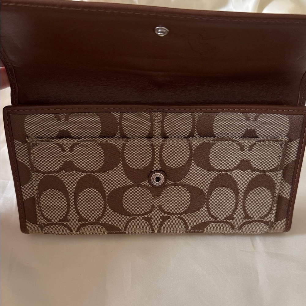 Coach Signature Brown and Tan Clutch - Picture 9 of 9